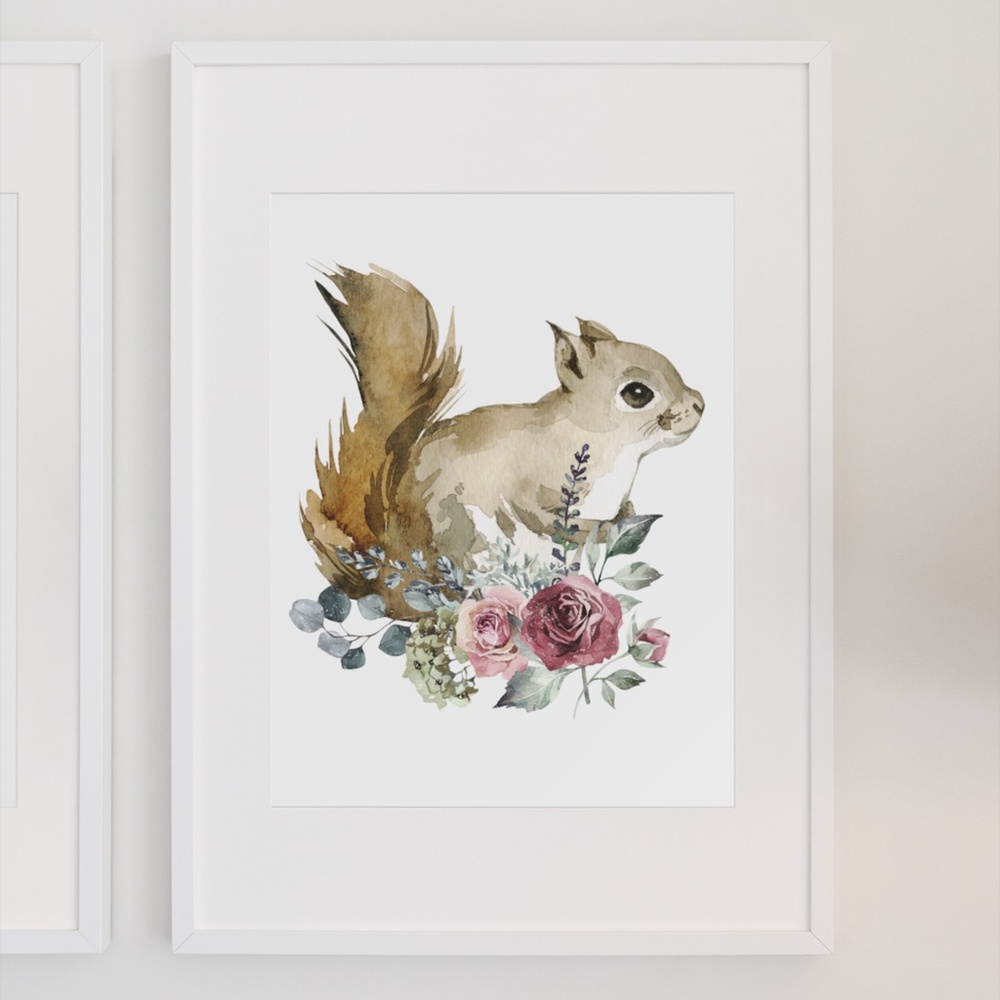 Chipmunk Squirrel Wall Art Watercolor Print Unframed - Picture 5 of 10